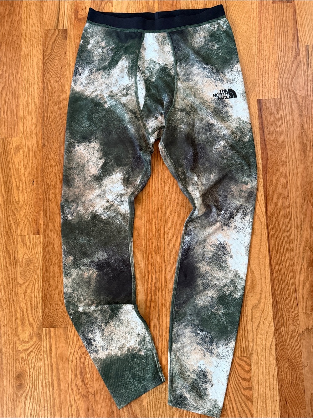The North Face Green and White Camo Print Leggings